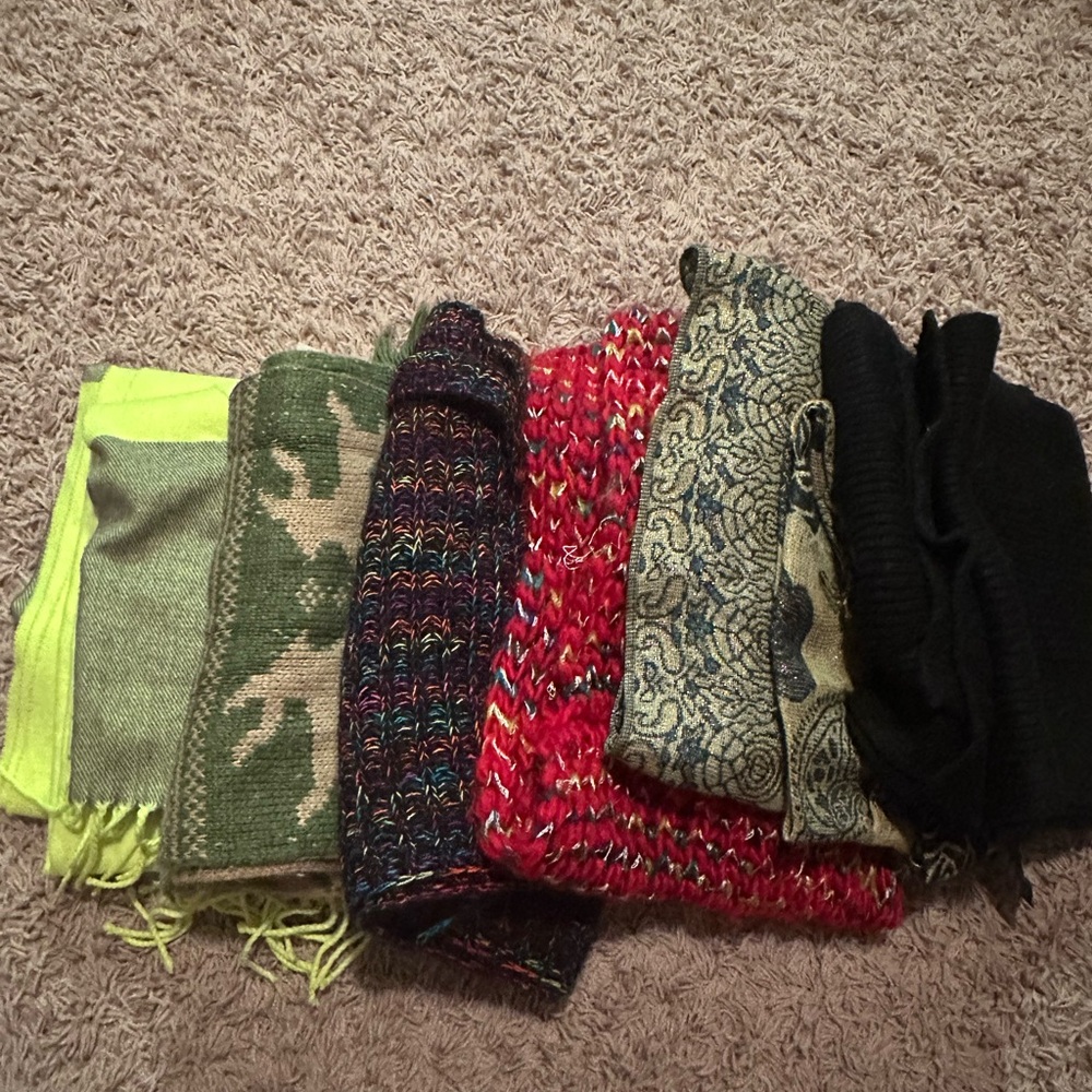 Colorful Knit and Patterned Scarves Collection